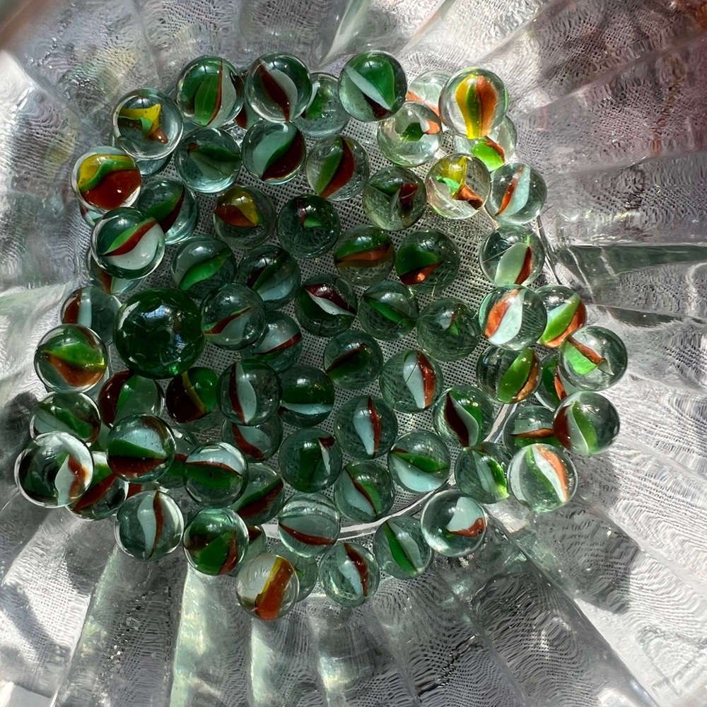 Large lot of pee wee cats eye marbles (measure apx. .45 each)
